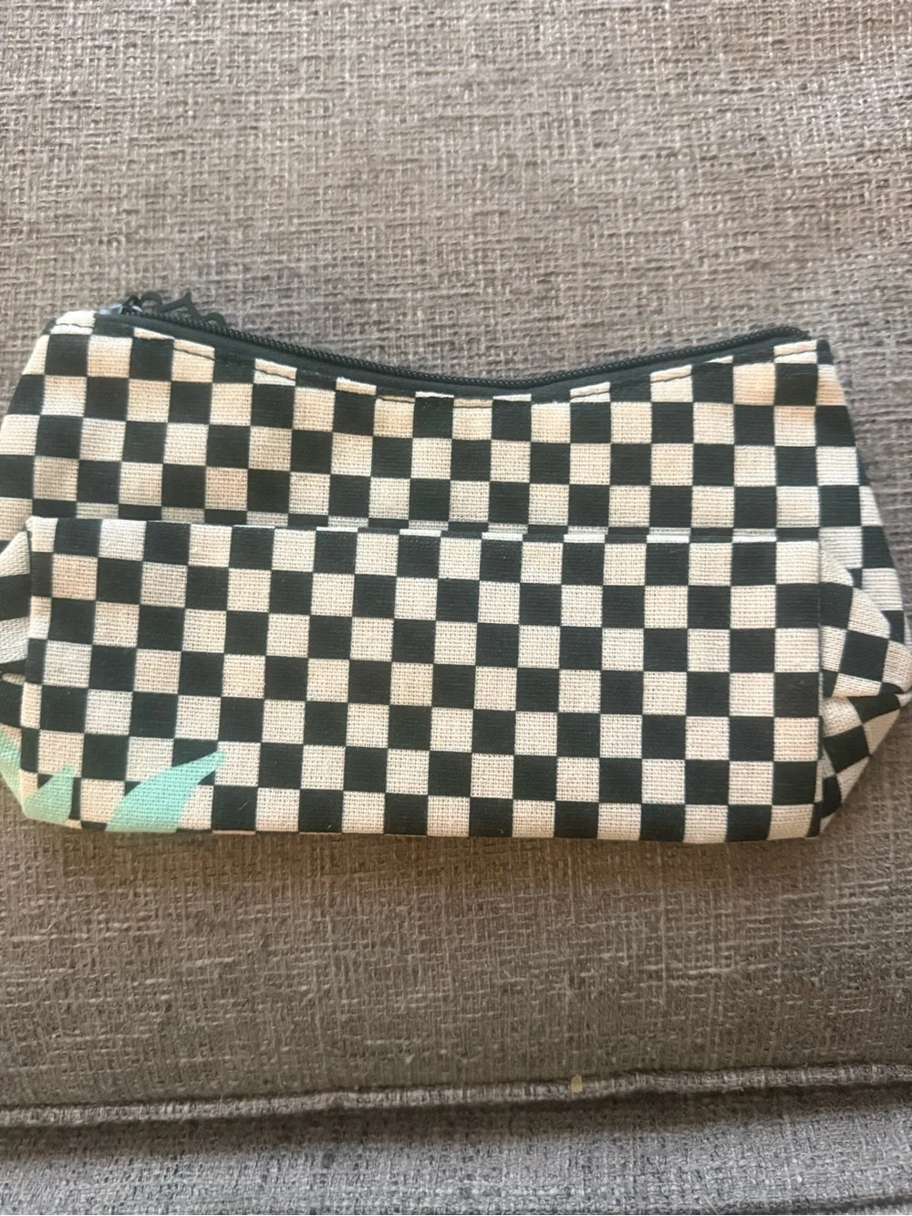 NEW RéVive Luxury Skincare Cosmetic Makeup Travel Bag Checkerboard Zip Pouch